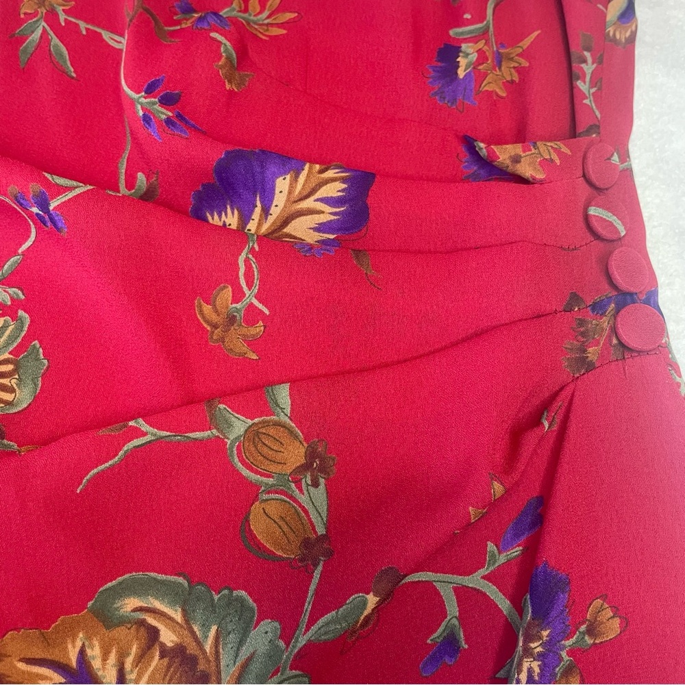 David Warren Vintage 80’s Asian Inspired Red Dress Women’s Size 12 - Picture 7 of 16